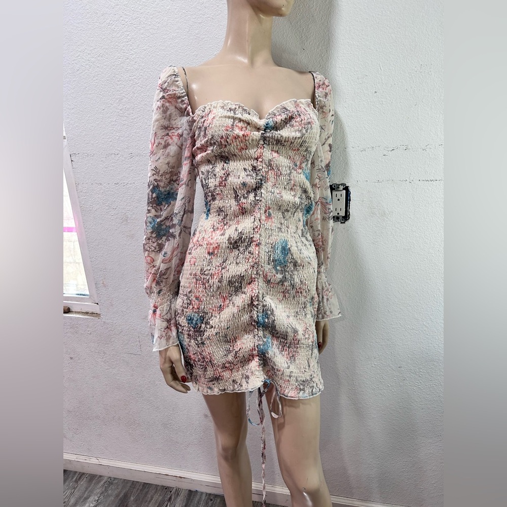 O. Vianca Elegant Floral Long Sleeve Dress